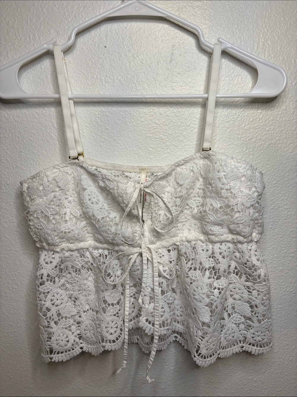 Anthropologie White Lace Crochet Tank Top -336sku